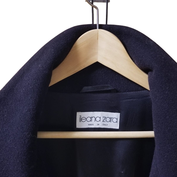 Women's Wool Black Coat - Picture 3 of 5